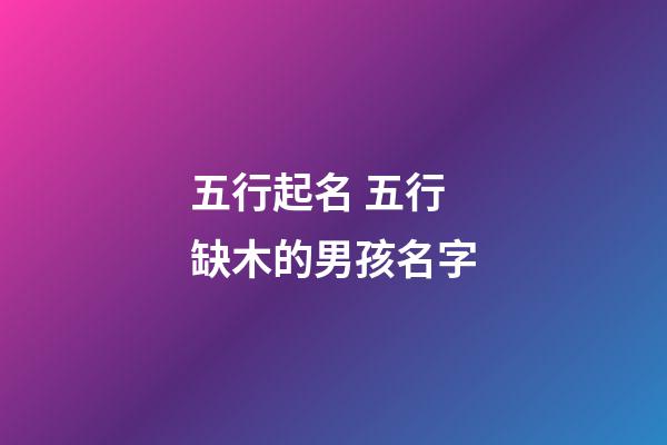 五行起名 五行缺木的男孩名字